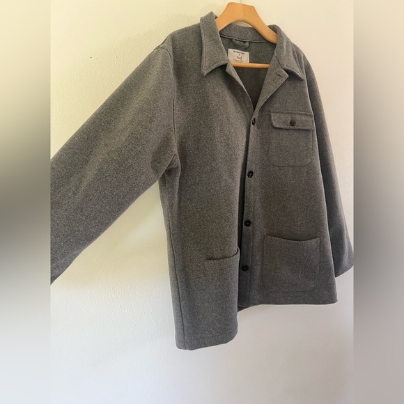 Marine Layer Men’s Grey Wool Button Front Chore Coat Size XL - Picture 2 of 12